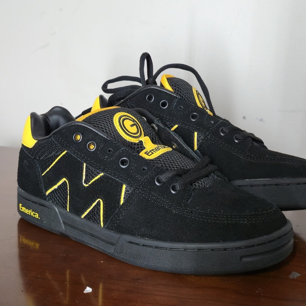 Emerica OG-1 Marc Johnson Reissue Mens Size 7.5 Black Yellow Skater WMNS 9